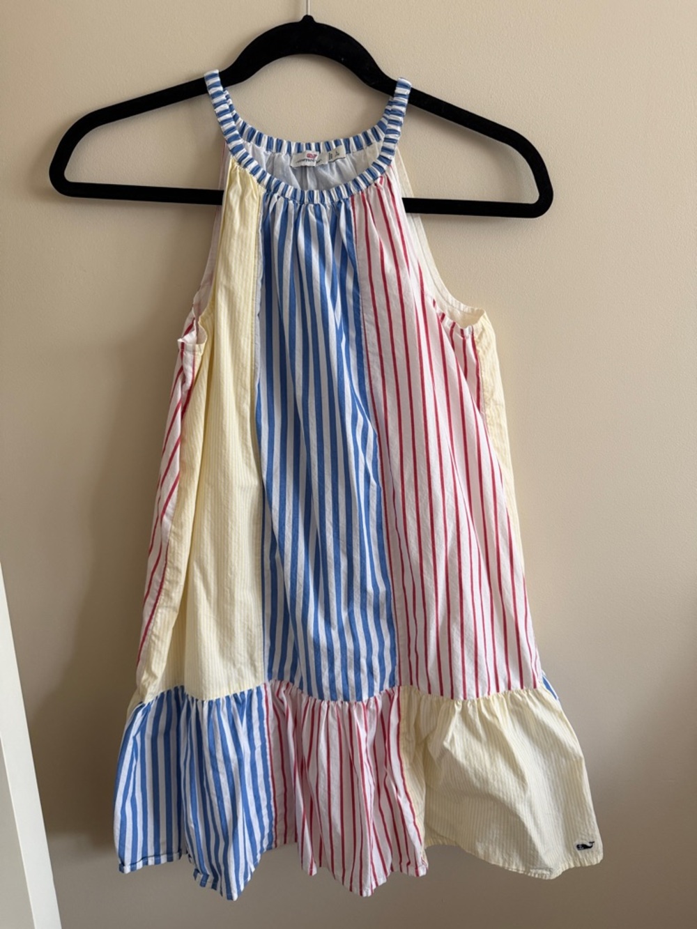 Vineyard Vines Girls' Striped Sundress in Blue, Red & Yellow